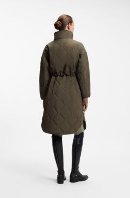 Equestrian quilted coat, Dark Green