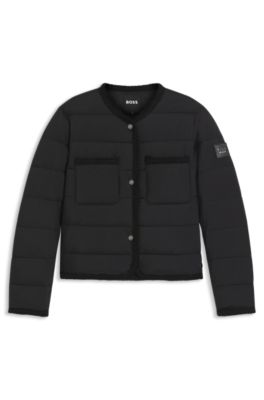 Equestrian cropped puffer jacket