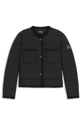 Equestrian cropped puffer jacket