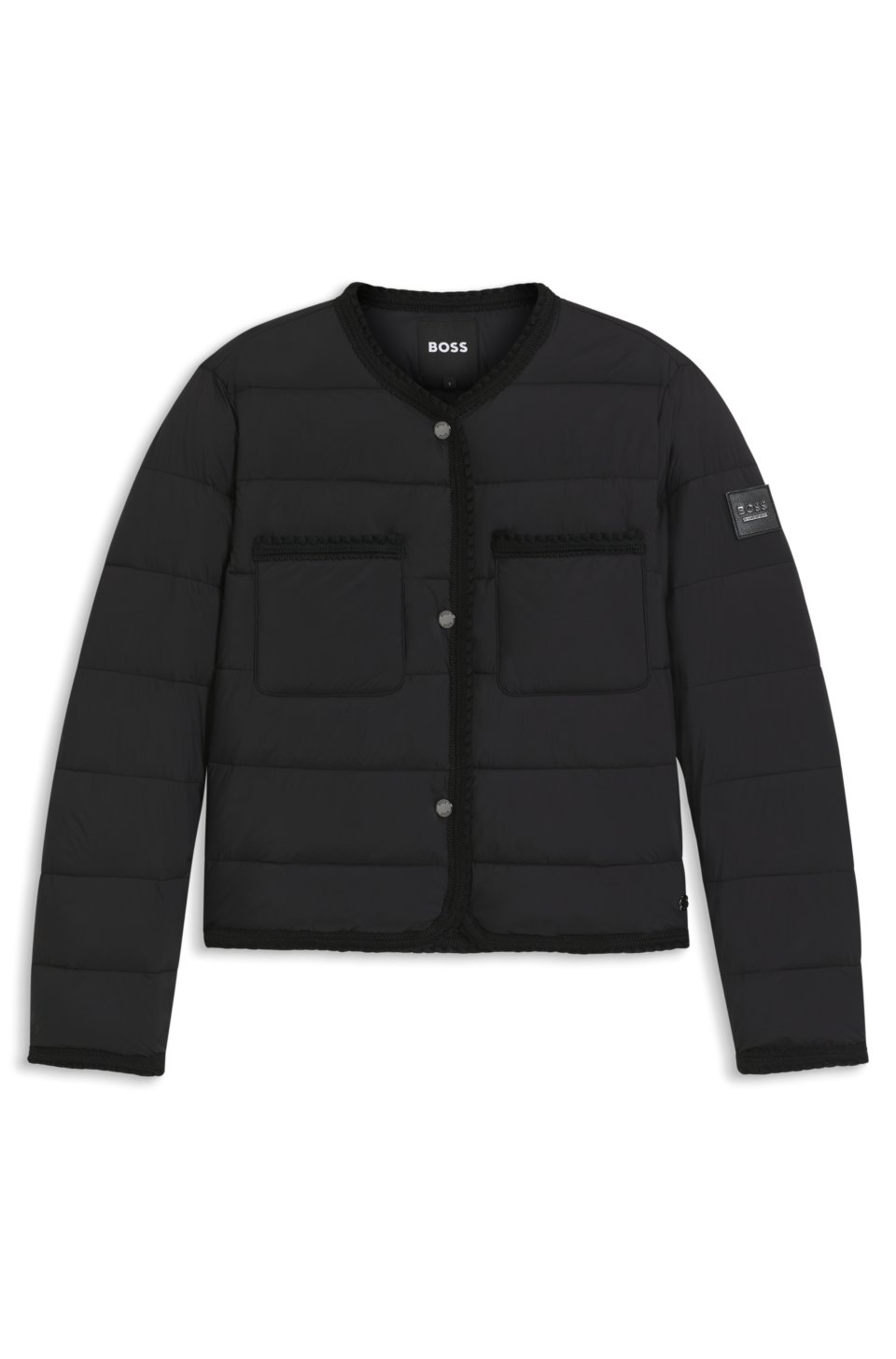 Equestrian cropped puffer jacket