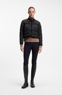 Equestrian cropped puffer jacket, Black