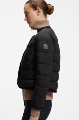 Equestrian cropped puffer jacket, Black