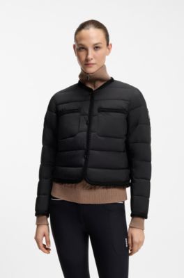 Equestrian cropped puffer jacket, Black