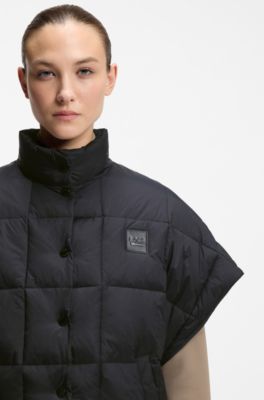 Equestrian down cape, Black