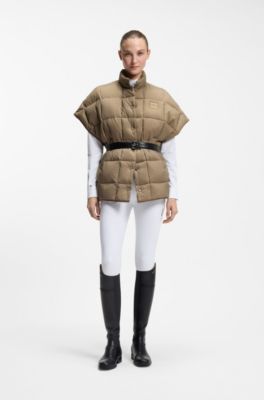 Equestrian down cape, Brown