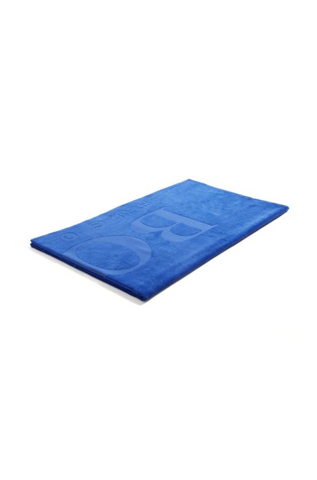 Beach towel soft cotton with logo, Blue