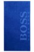 Beach towel soft cotton with logo, Blue