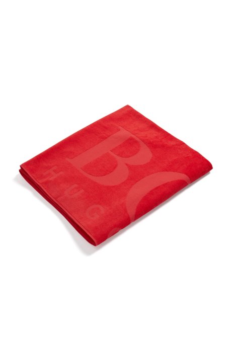 Beach towel soft cotton with logo, Red