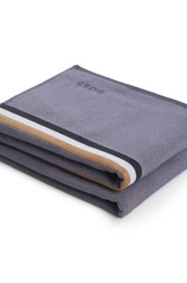 Double fouta beach towel in a cotton blend, Grey