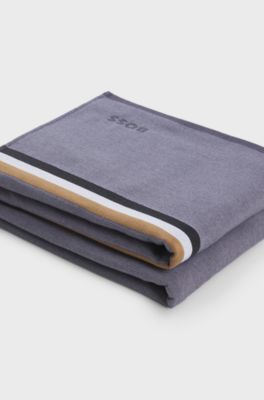 Double drap de plage fouta en coton m&eacute;lang&eacute;, Gris