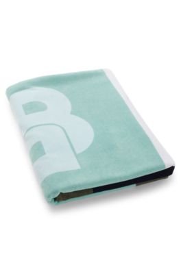 Cotton-velvet beach towel, Patterned