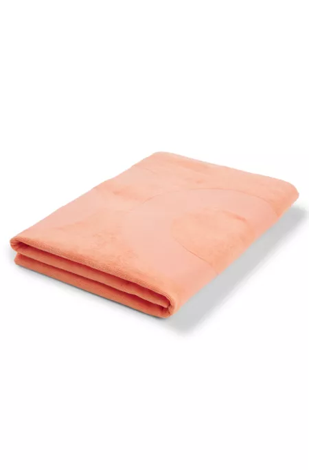 Cotton-velvet beach towel with sculpted logo