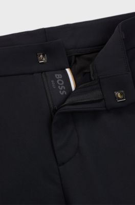 Cotton-touch tracksuit bottoms with slit hems, Black