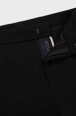 Straight-fit trousers in cotton-touch fabric, Black