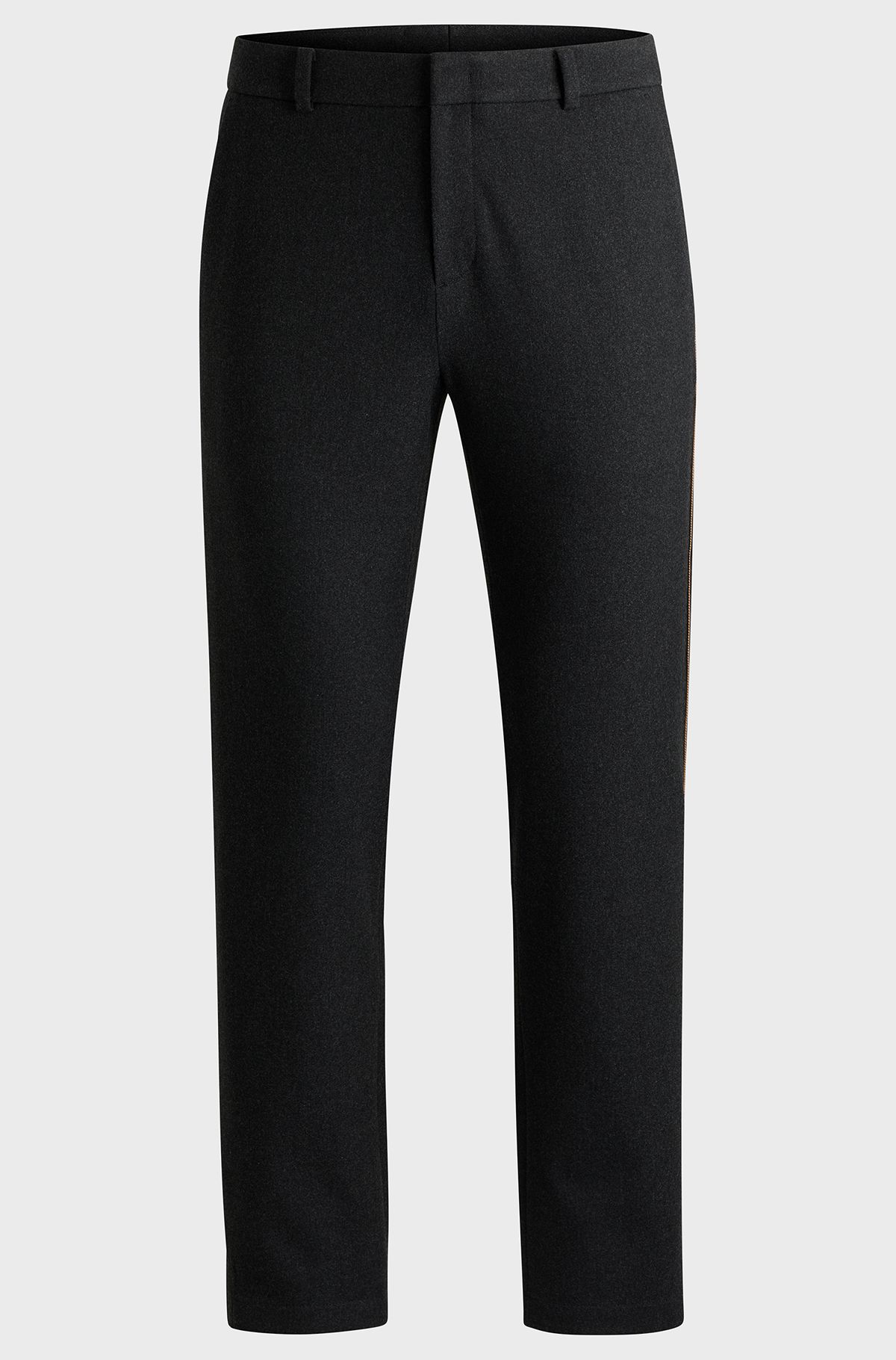Straight-fit trousers in cotton-touch fabric, Grey