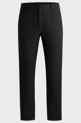 Straight-fit trousers in cotton-touch fabric, Grey