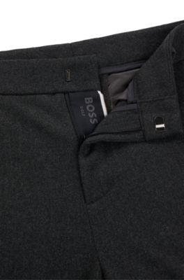 코튼 터치 패브릭 스트레이트 핏 팬츠, 그레이