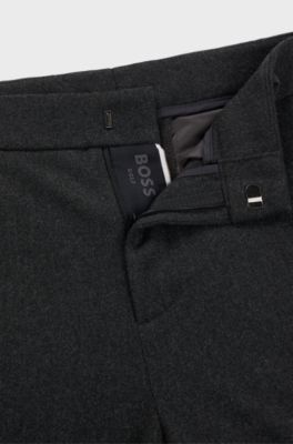 Straight-fit trousers in cotton-touch fabric, Grey