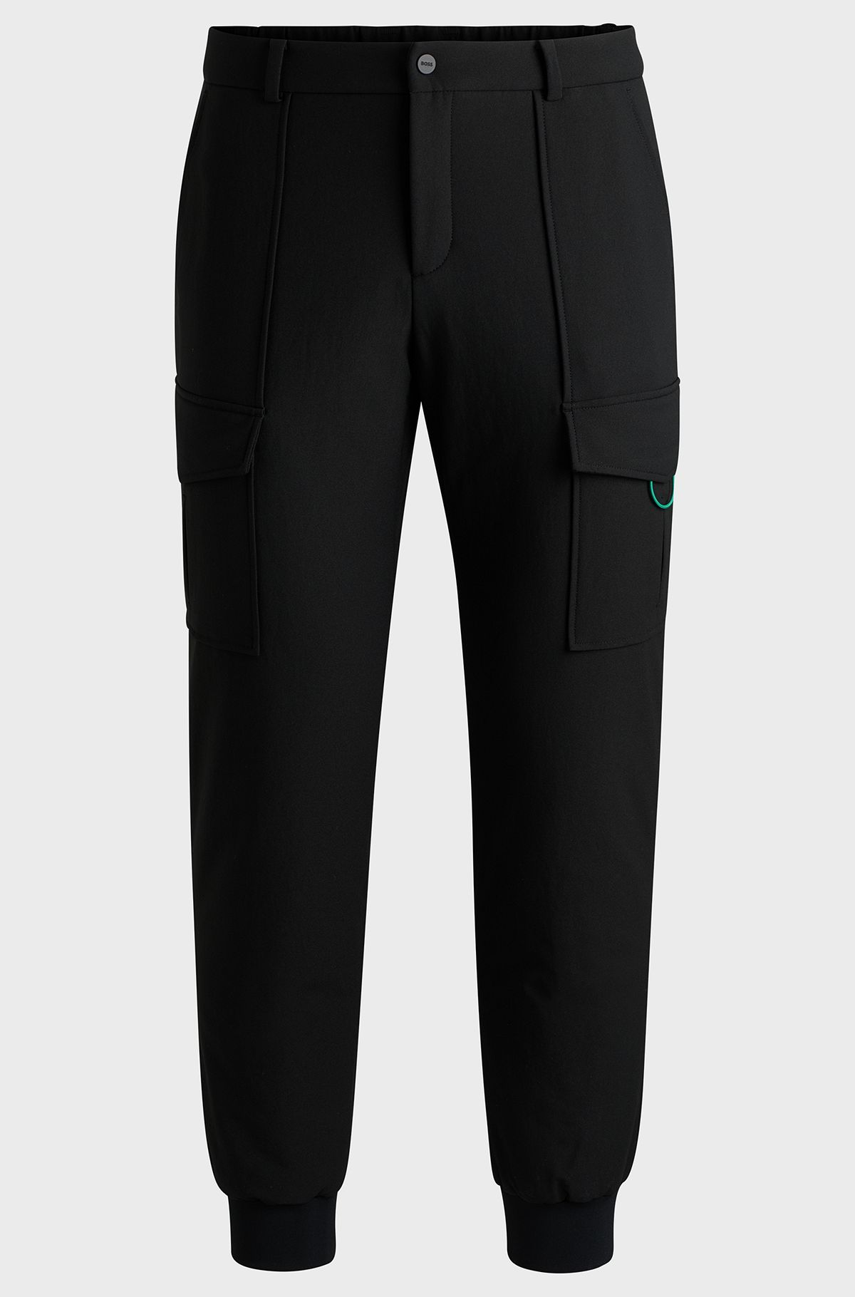 Relaxed-fit tracksuit bottoms with goose-down-blend filling, Black