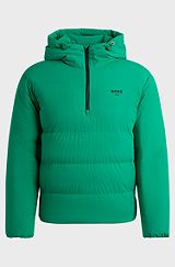 Relaxed-fit jacket with detachable sleeves in stretch fabric, Green
