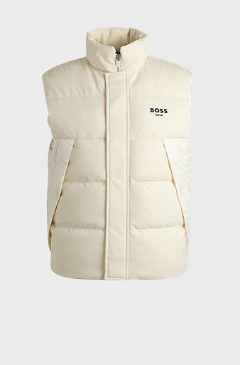 Wool-blend gilet with goose-down filling, White