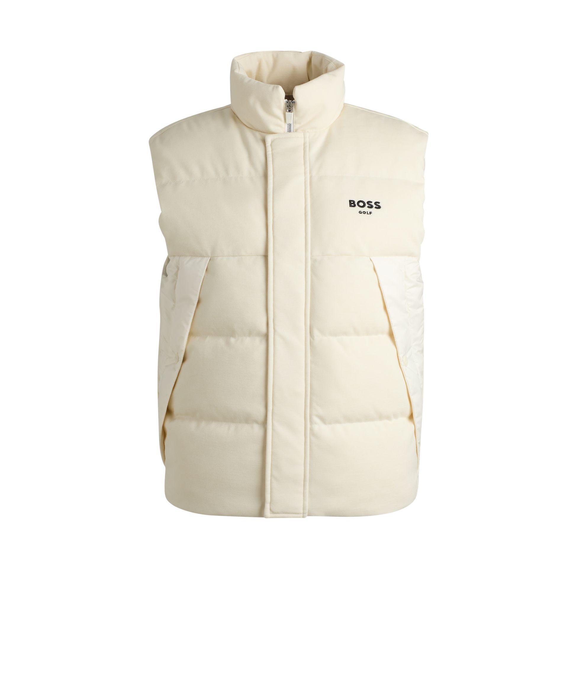 BOSS - Wool-blend gilet with goose-down filling - White
