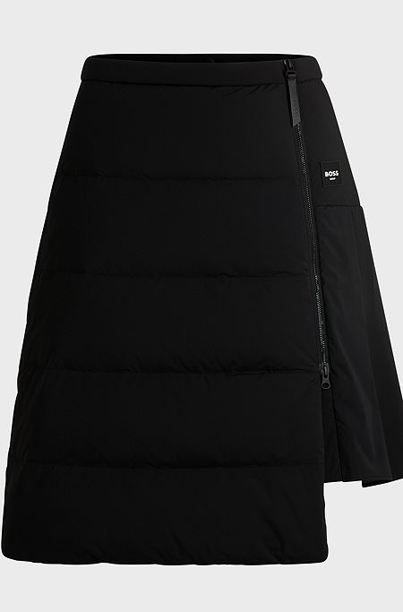 A-line skirt with goose-down-blend filling, Black