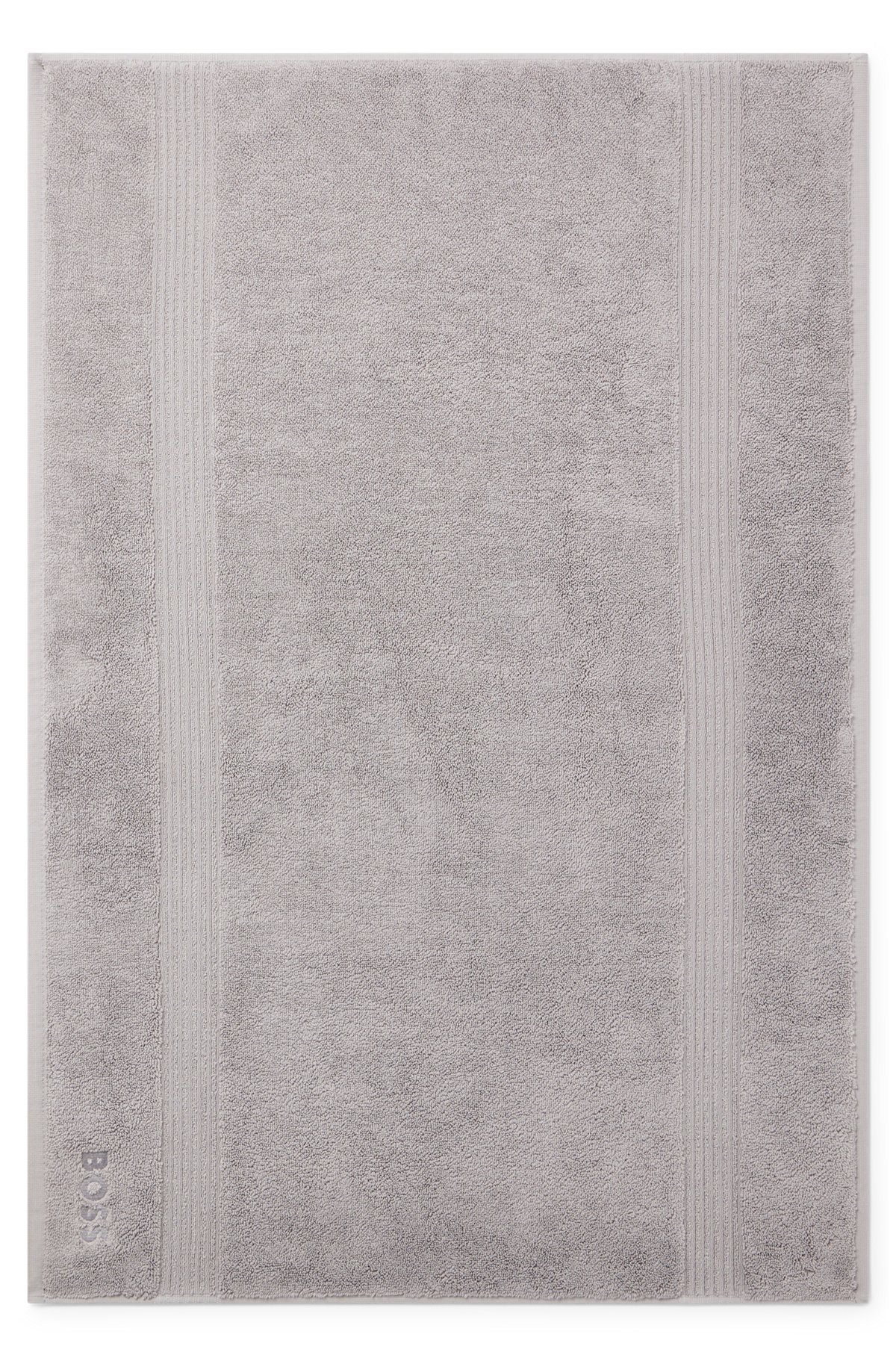 Silver Aegean-cotton bath mat with tonal logo, Silver