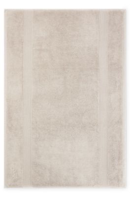 Beige Aegean-cotton bath mat with tonal logo, Light Beige