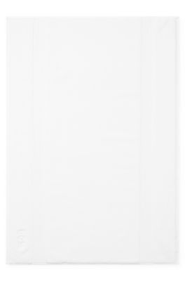 White Aegean-cotton bath mat with tonal logo, White