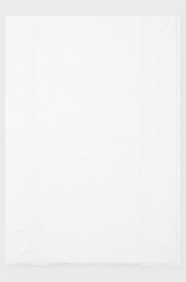 Tapis de bain en coton blanc de la mer &Eacute;g&eacute;e avec logo ton sur ton, Blanc