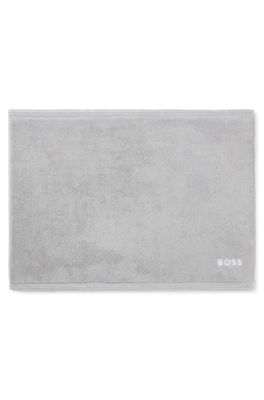 Cotton bath mat with contrast embroidered logo, Silver