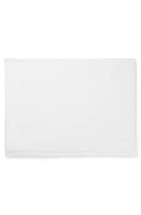Cotton bath mat with contrast embroidered logo