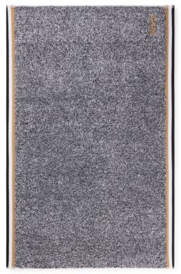 Cotton-jacquard bath mat with signature stripes, Grey