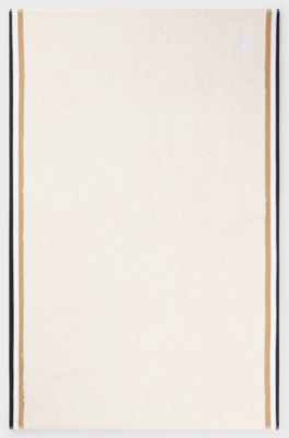 Cotton-jacquard bath mat with signature stripes, Light Beige