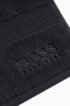 Bath mat in combed Aegean cotton with ribbed border, Black