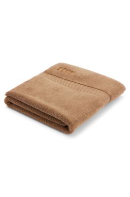 Logo bath mat in Aegean cotton, Brown