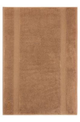 Logo bath mat in Aegean cotton, Brown