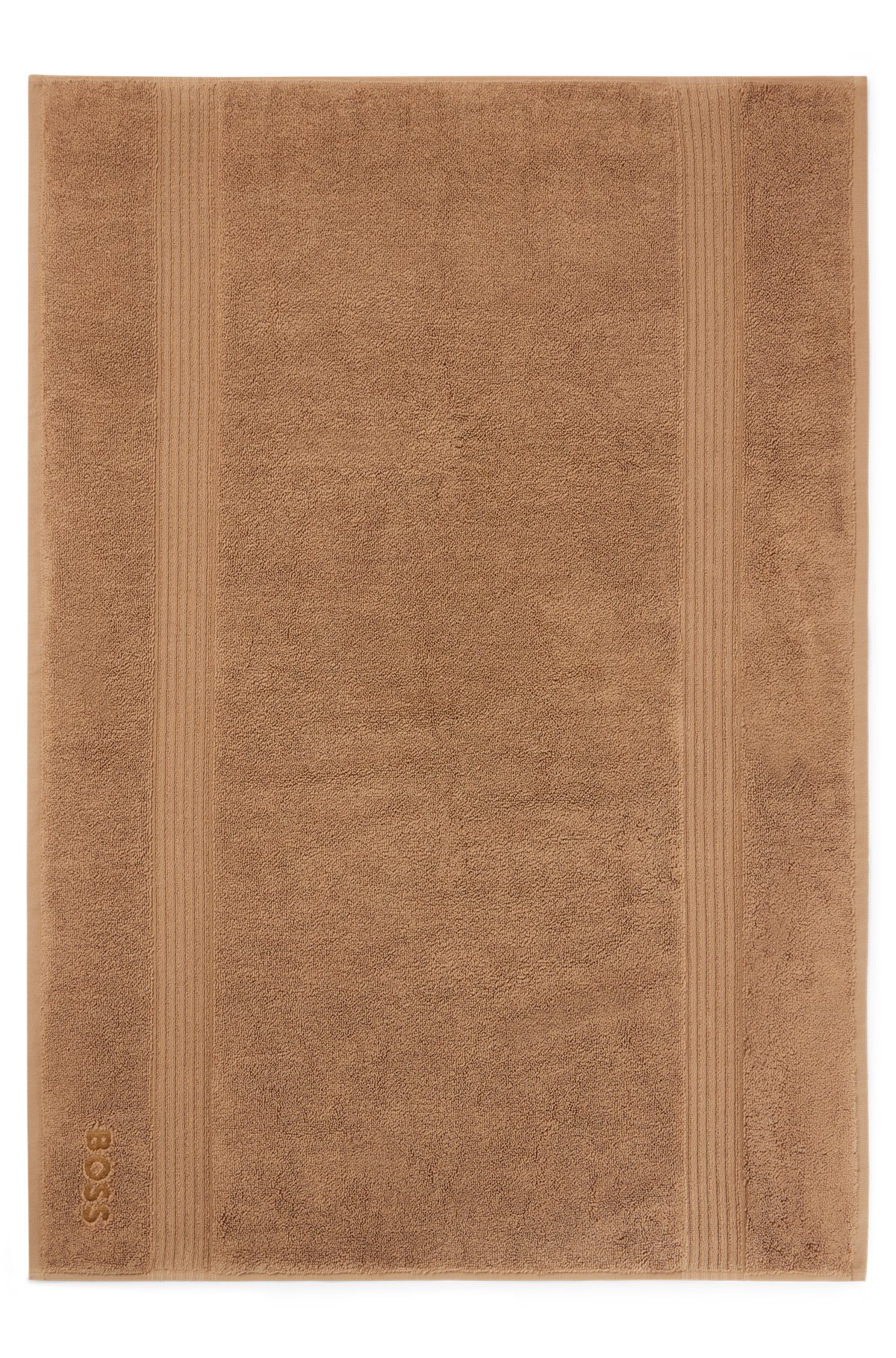 Logo bath mat in Aegean cotton, Brown