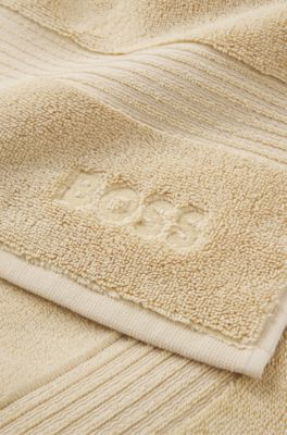 Logo bath mat in Aegean cotton, Beige