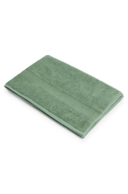 Logo bath mat in Aegean cotton, Green