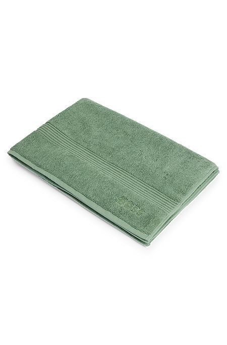 Logo bath mat in Aegean cotton, Green