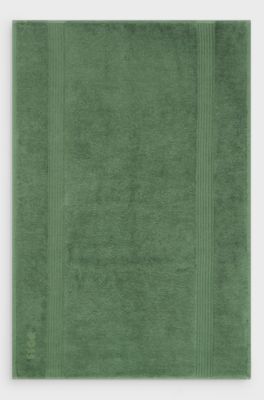 Cotton bath mat with embroidered logo, Green