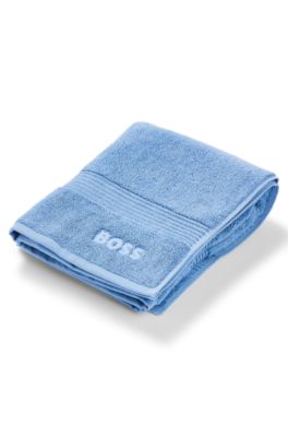 Logo bath mat in Aegean cotton, Blue