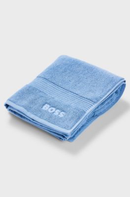 Katoenen badmat met logostiksel, Blauw