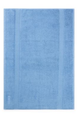 Logo bath mat in Aegean cotton, Blue
