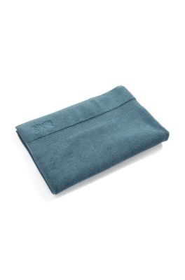 Logo bath mat in Aegean cotton, Blue