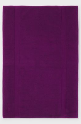 Cotton bath mat with embroidered logo, Purple