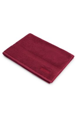 Logo bath mat in Aegean cotton, Dark Red