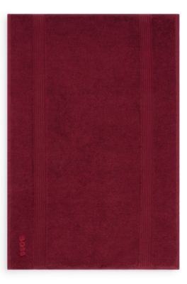 Logo bath mat in Aegean cotton, Dark Red